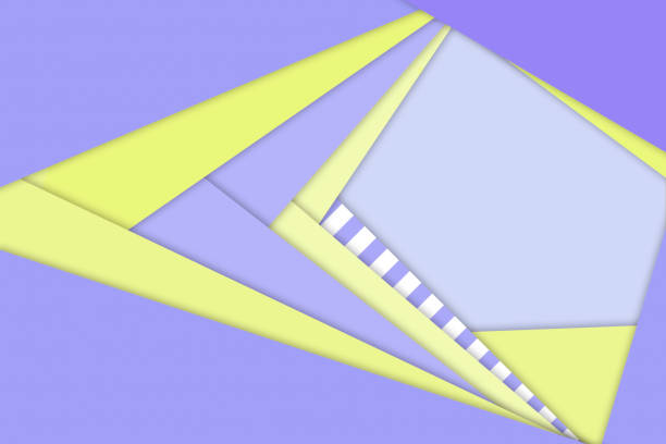istock Abstract Geometric Shapes Background of Multi-Layered Lavender and Yellow Paper 1001202154