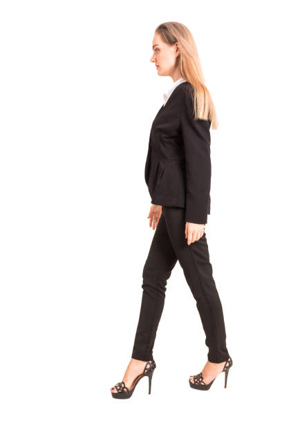 istock Businesswoman walking forward isolated on white background 1001204738