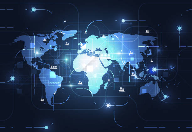 istock Global network connection. World map point and line composition concept of global business. Vector Illustration 1001207548