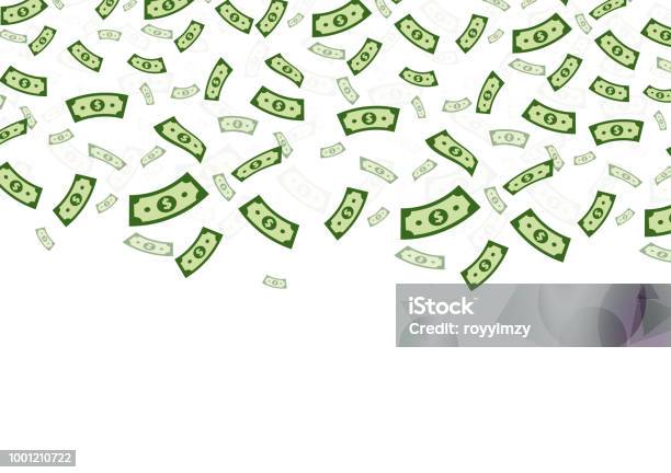 Dollar Chute Par Dessus Isolé Sur Fond Blanc Illustration Vectorielle Vecteurs libres de droits et plus d'images vectorielles de Monnaie