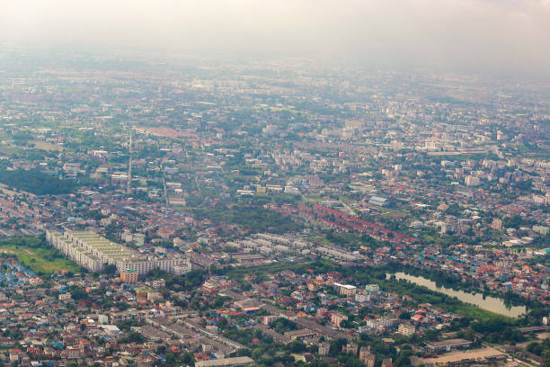 istock City top view look from airplane 1001225370