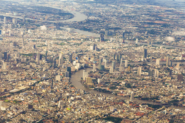 istock City top view look from airplane 1001229470