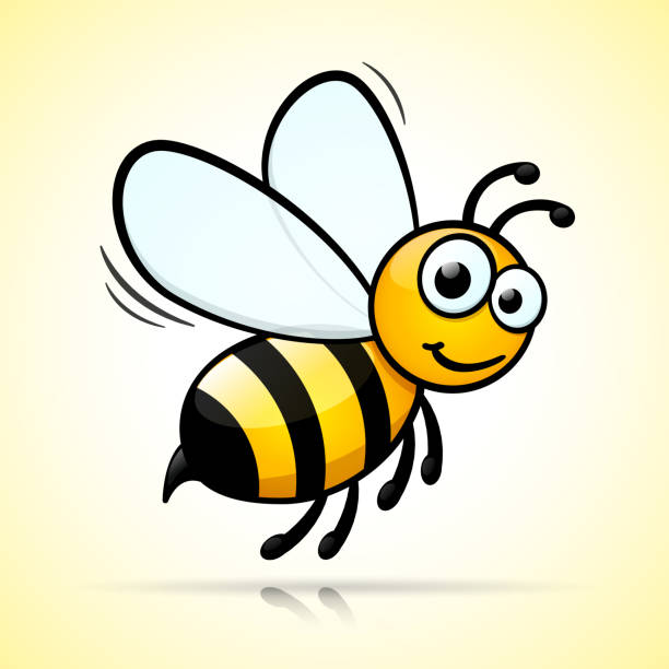 ilustrações de stock, clip art, desenhos animados e ícones de bee design on white background - abelhas