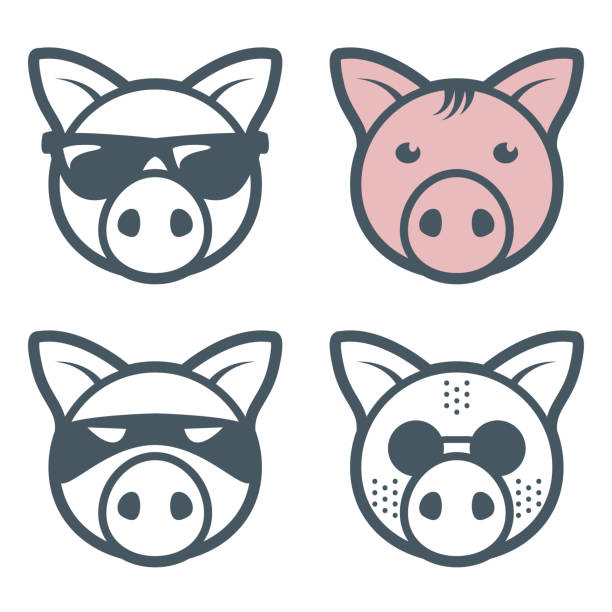 ilustrações, clipart, desenhos animados e ícones de rostos de porco porco - piggy bank currency savings finance