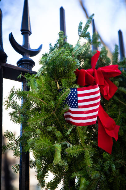 istock Patriotic Christmas Wreath 1001270404
