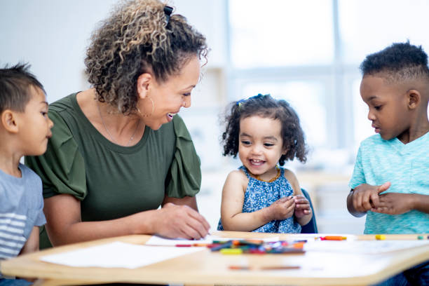 istock Teacher and children 1001279114