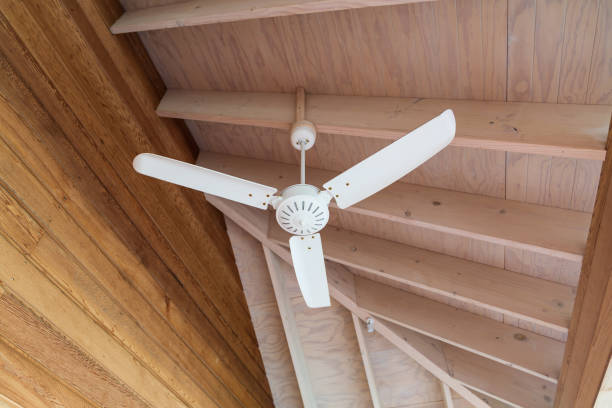 istock Electric ceiling fan, vintage style. 1001292164