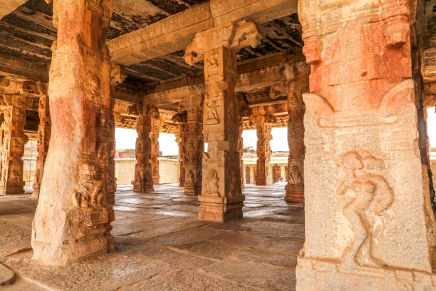 istock Stone Pillars and Canopy in Hampi, Karnataka, India 1001298802