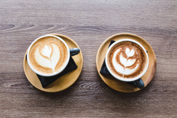 istock hot mocha and coffee with latte art 1001320890