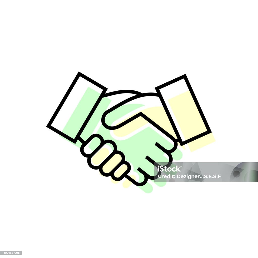 Tanda Jabat Tangan Ilustrasi Vektor Sederhana Ikon Jabat Tangan Simbol