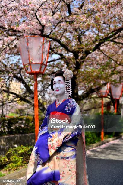 Japanese Woman In Maikos Costume And Hairstyle Enjoying Cherry Blossom In  Kyoto Stock Photo - Download Image Now - iStock
