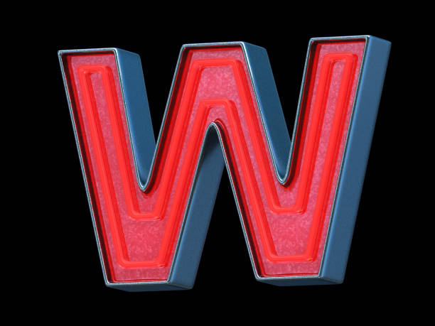istock Red neon font - Letter W 1001335740