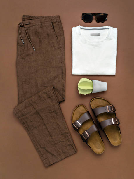 istock Paper cactus near summer men outfit. 1001338178