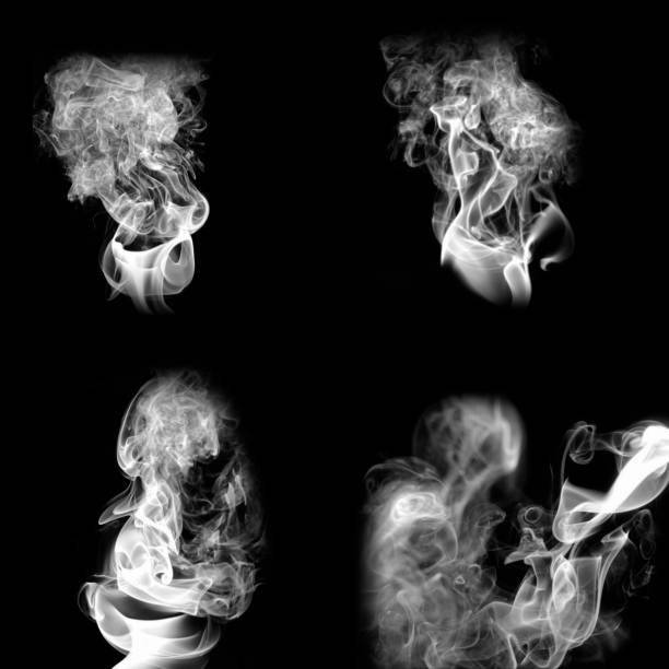 istock Collection of smoke patterns isolated on black 1001347754