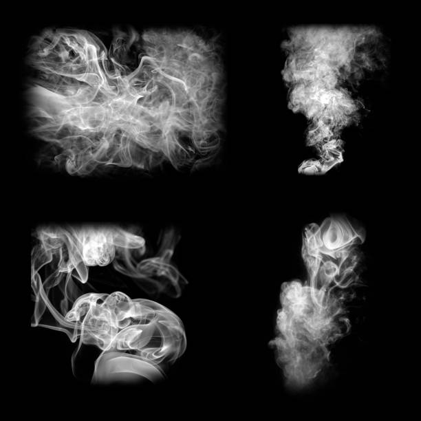 istock Collection of smoke patterns isolated on black 1001347988