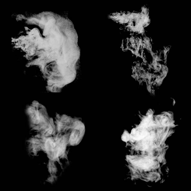 istock Collection of smoke patterns isolated on black 1001348216