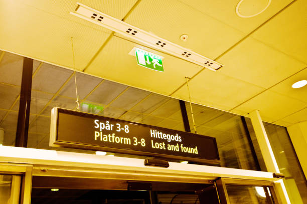istock Platform Numbers 3 - 8 & Lost And Found Sign (In Swedish Language) 1001348912