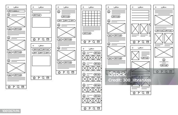 Prototypes For Mobile Applications Stock Illustration - Download Image Now - User Experience, Design, Graphical User Interface