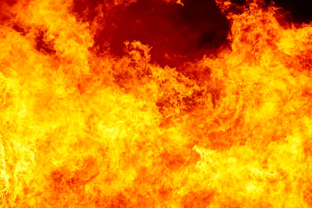 istock Fire flames detail. Fireman emergency. Carbon emission 1001357724
