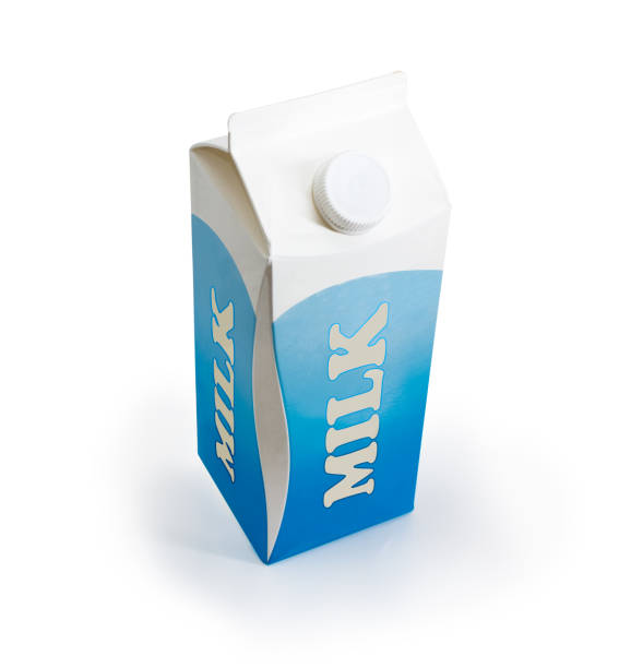 istock Milk carton with pasteurized milk on a white background 1001358254