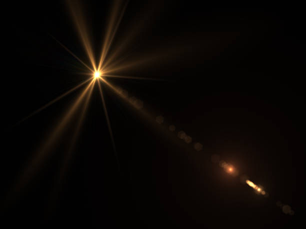 istock Abstract sun burst with digital lens flare light over black background 1001358762