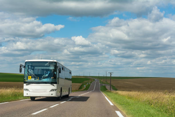 istock French schoolbus on local country road 1001359178