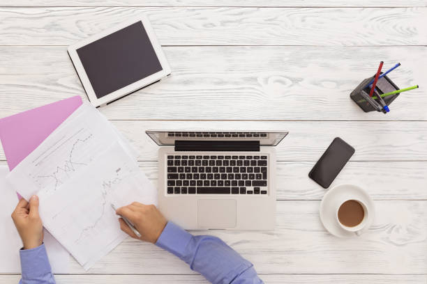istock Top View Of The Office Table And Documents 1001361368