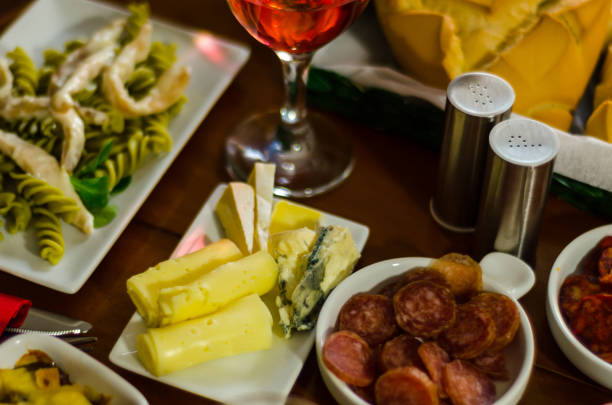 istock Set with different appetizers in small portions, healthy and delicious snacks 1001366042