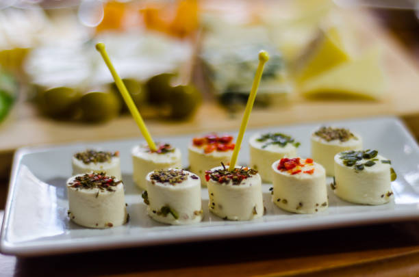 istock Set with different appetizers in small portions, healthy and delicious snacks 1001366530