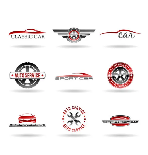 Vector illustration of Car shop or auto service center logo design