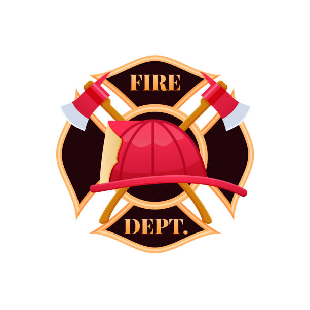plastikowy czerwony hełm przeciwpożarowy, gaśniczy. ikona logo fire dept - gas range stock illustrations