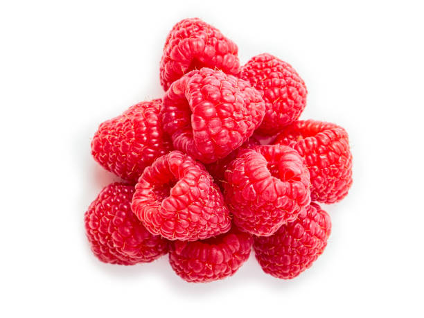 ripe raspberry on white background. - 2359 imagens e fotografias de stock