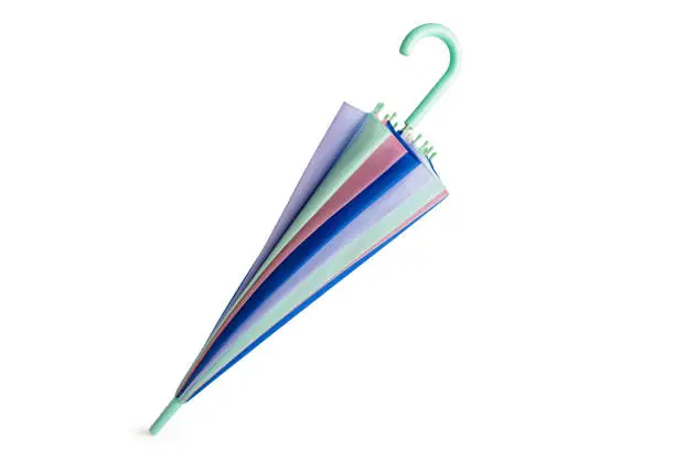 Photo of Pastel colored umbrella.