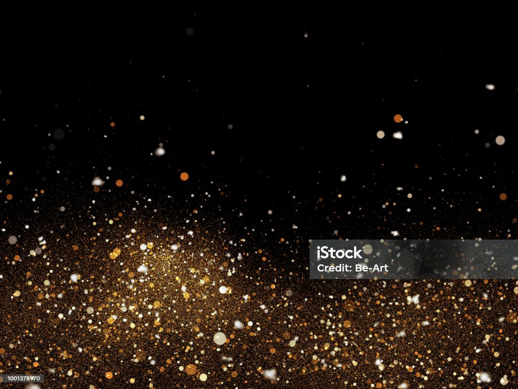 Gold-Glitter-Partikel-Hintergrund - Lizenzfrei Konfetti Stock-Foto