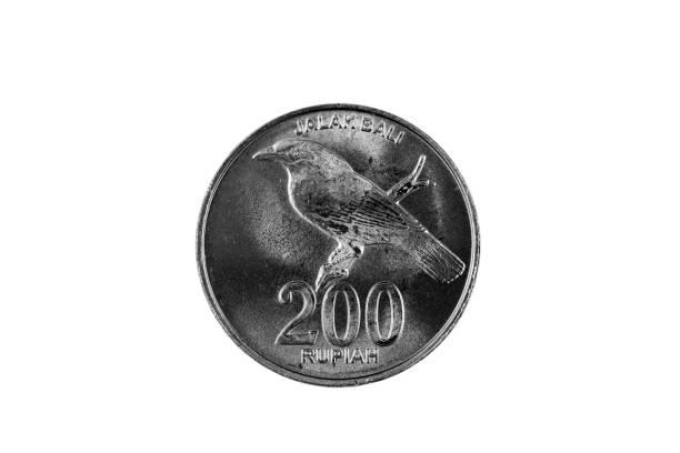 istock Indonesian 200 Rupiah coin close up on white 1001379530