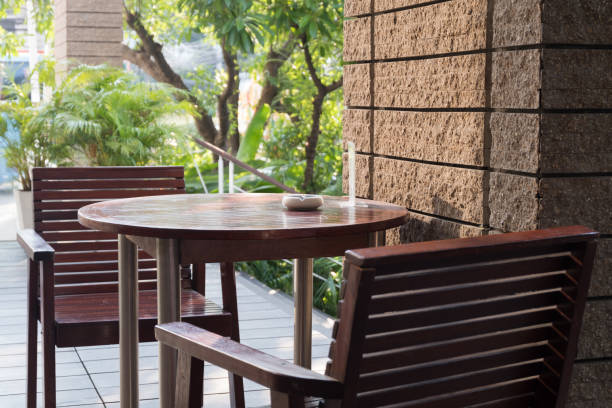 istock Empty table in front of blur coffee shop. 1001379660