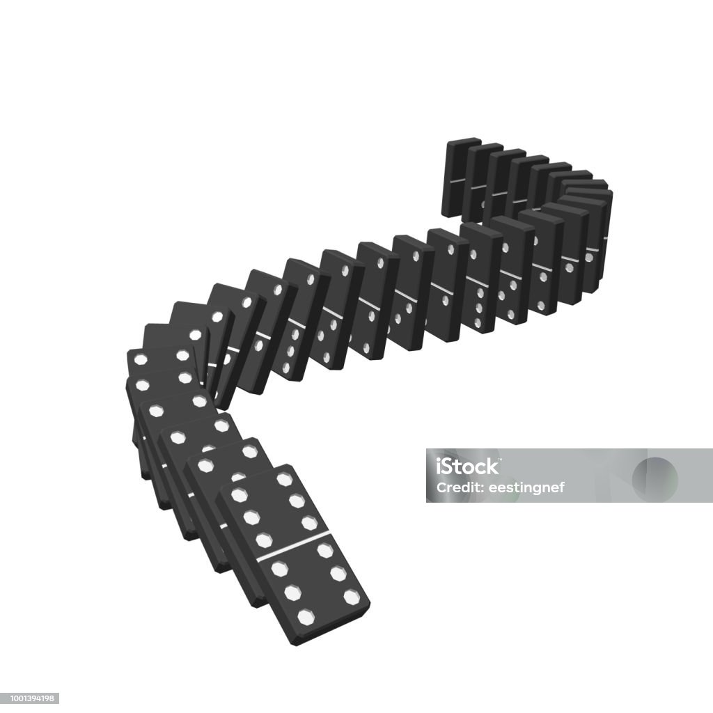 Falling dominoes. Isolated on white background. 3d Vector illustration. Falling dominoes. Isolated on white background.3d Vector illustration. Domino stock vector