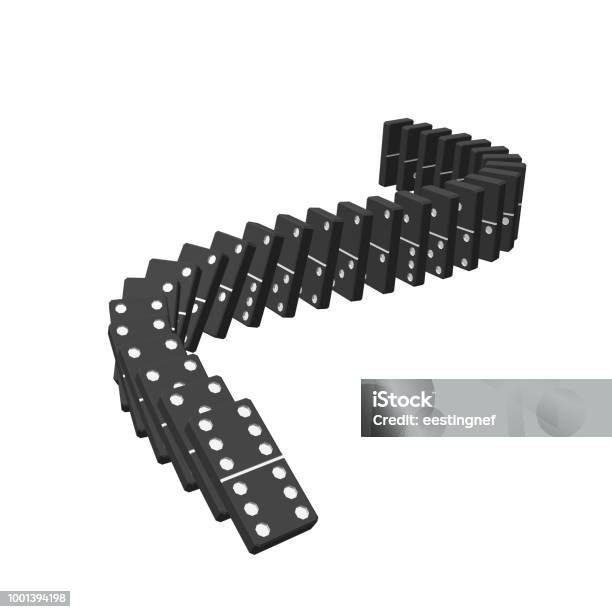 Falling Dominoes Isolated On White Background 3d Vector Illustration Stock Illustration - Download Image Now