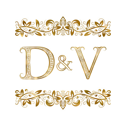 D And V Vintage Initials Symbol The Letters Are Surrounded By Ornamental  Elements Wedding Or Business Partners Monogram In Royal Style Stock  Illustration - Download Image Now - iStock