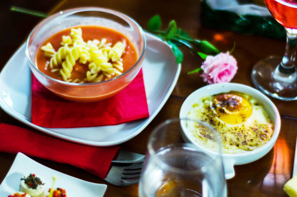 istock tasty and nutritious tomato soup with fresh pasta, dietary meal 1001405810