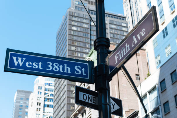 istock Low angle view of road sign in city 1001413520