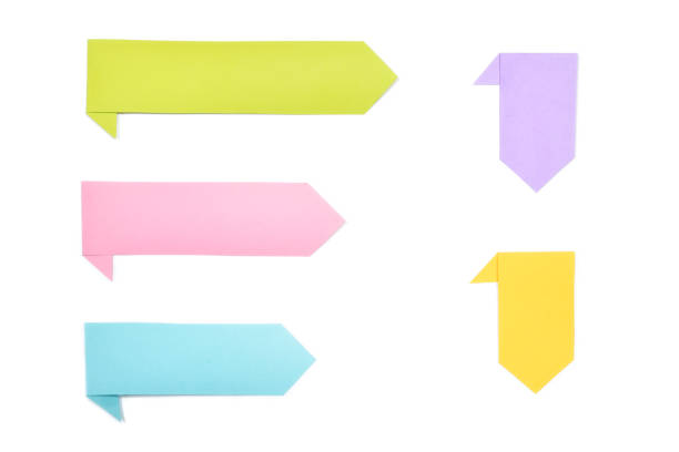 Ribbon label paper cut on white background - isolated