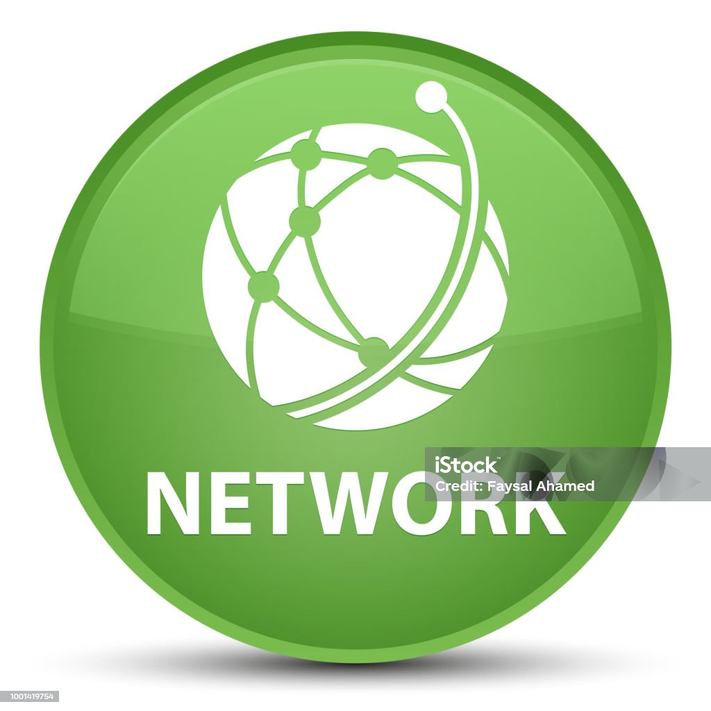Network Button Icon Network Special Soft Green Round Button Stock Illustration - Download ...