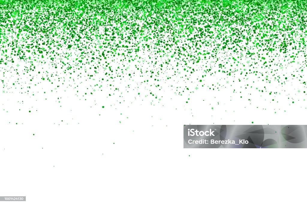 Falling Color Particles Green Falling Particles On White Background Vector Stock Illustration ...
