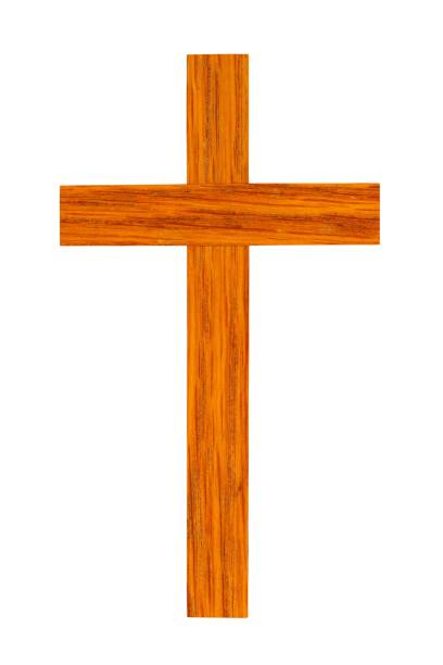 istock Wooden cross on white 1001426344