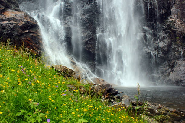 Skjervsfossen waterfall in Hordaland county, Norway