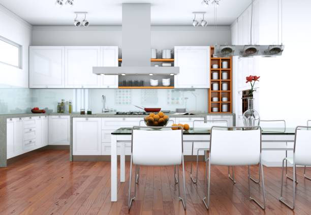 istock Dining room interior design in modern appartment 1001434318