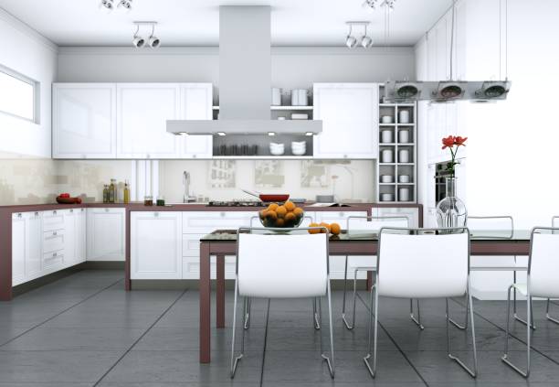 istock Dining room interior design in modern appartment 1001435466