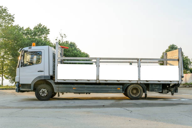 istock delivery truck with blank space for you advertising. 1001438276