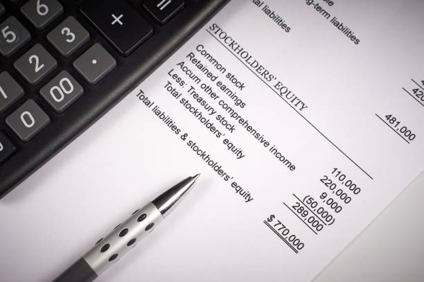 istock balance sheet, calculator and pen 1001464788